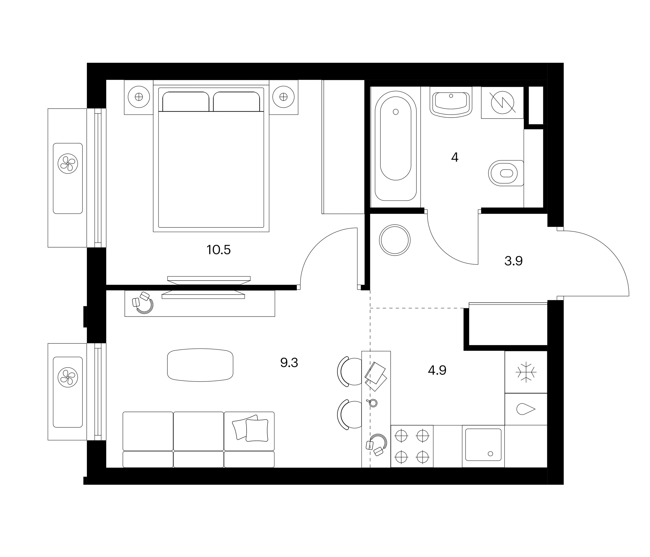2-комн., 32.6 м², 11/15 этаж, ЖК «Белая Дача парк»