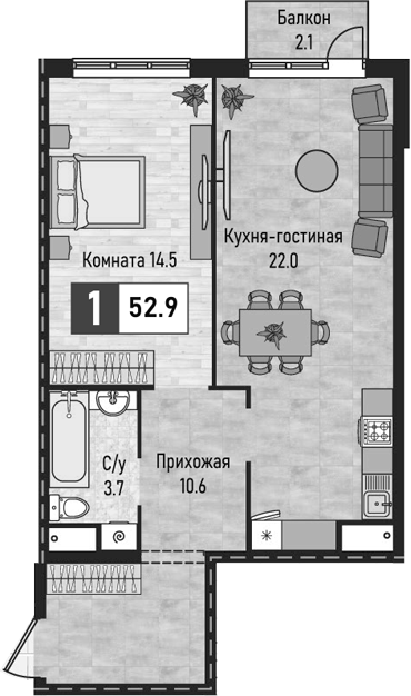2-комн. Живописный