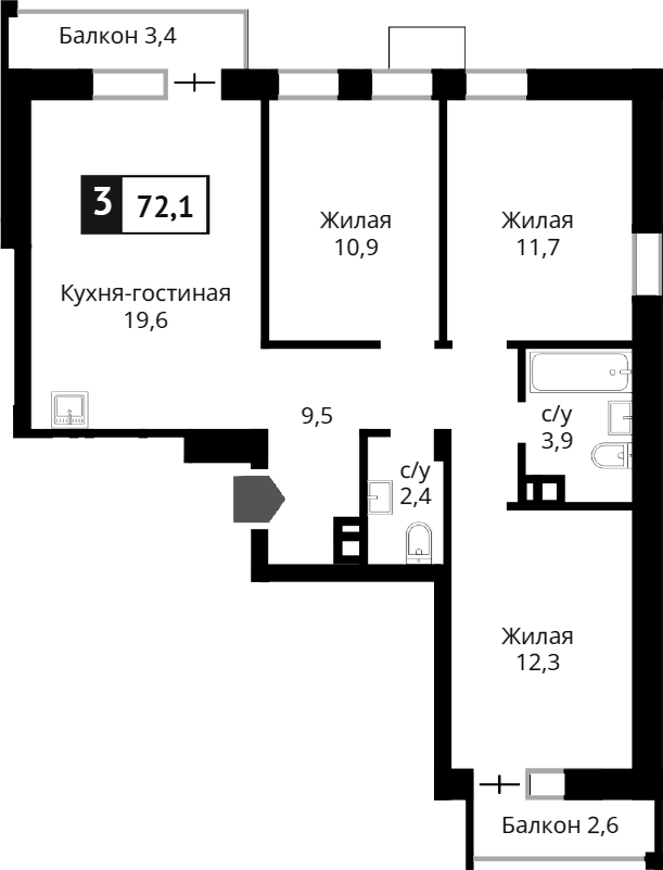 4-комн. Лесная Отрада