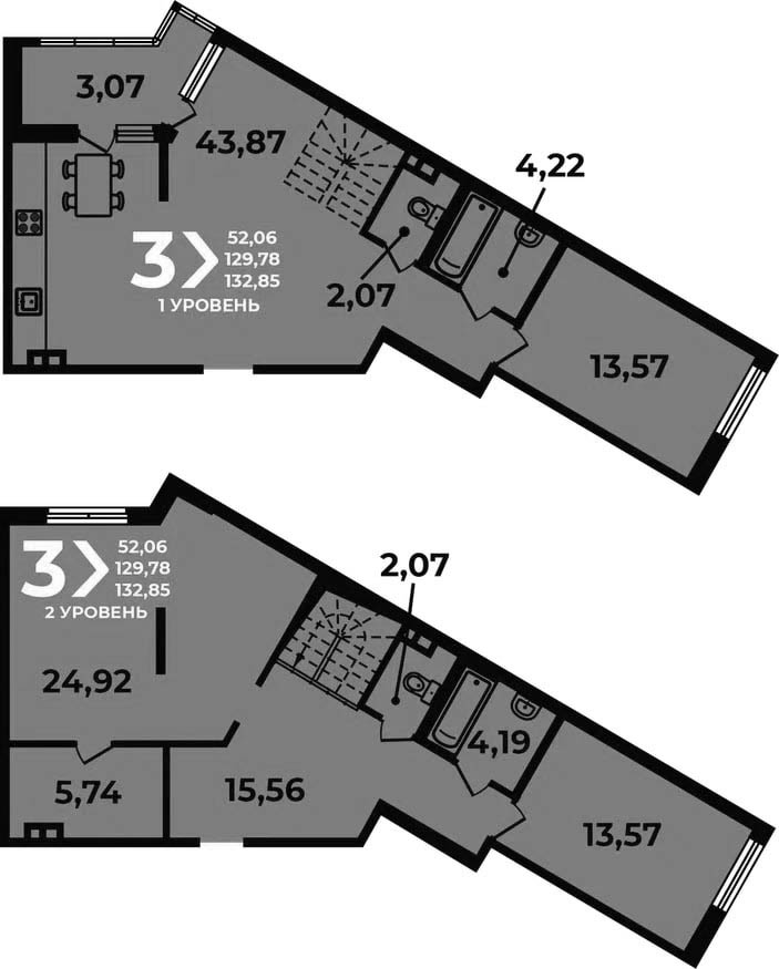4-комн. квартира, 129.78 м² в ЖК Аксиома — фото 2