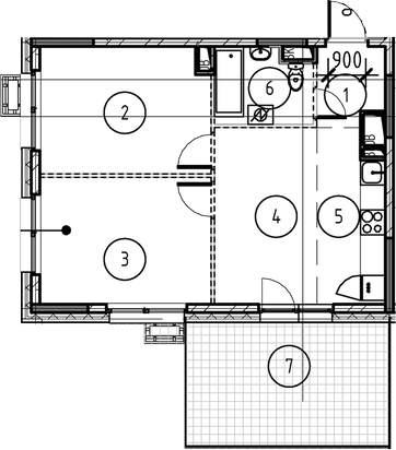 2-комн., 49.5 м², 2/17 этаж, ЖК «Форевиль»