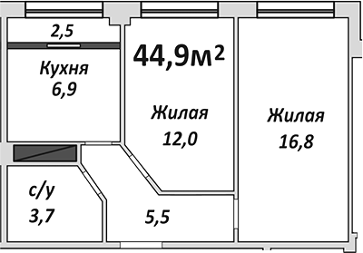 2-комн. Европейский