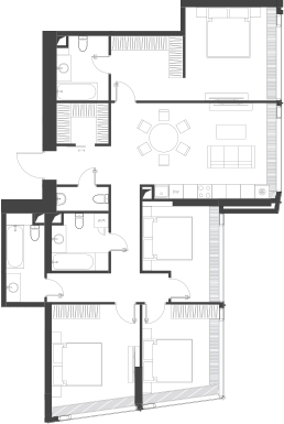 Студия, 130.07 м², 38/85 этаж, ЖК «Дом Дау»