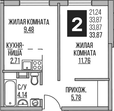 2-комн. Гранель Аникеевский