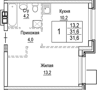 1-комн. Лесная Отрада