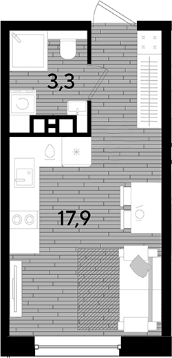 Студия квартира, 21.2 м² в ЖК DОГМА ПАРК — фото 2