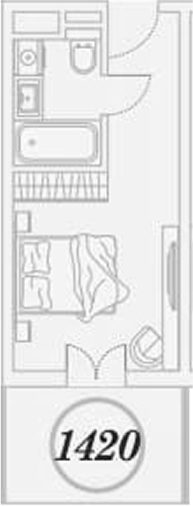 Студия, 27.2 м², 1/5 этаж, ЖК «ГК Сан Гарден Хотел&СПА»