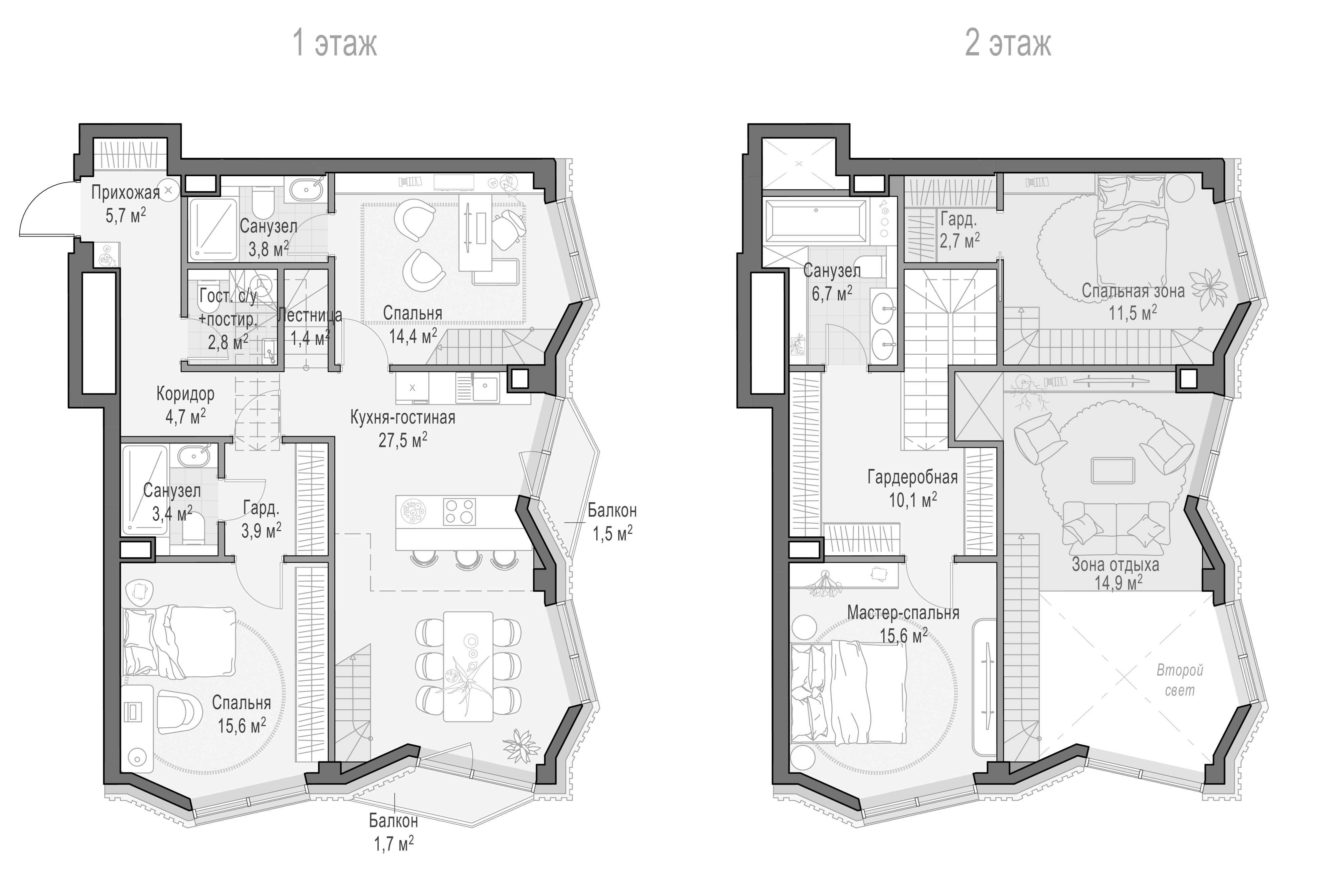 4+ комнаты, 116.94 м², 11/15 этаж, ЖК «Квартал Тишинский бульвар»