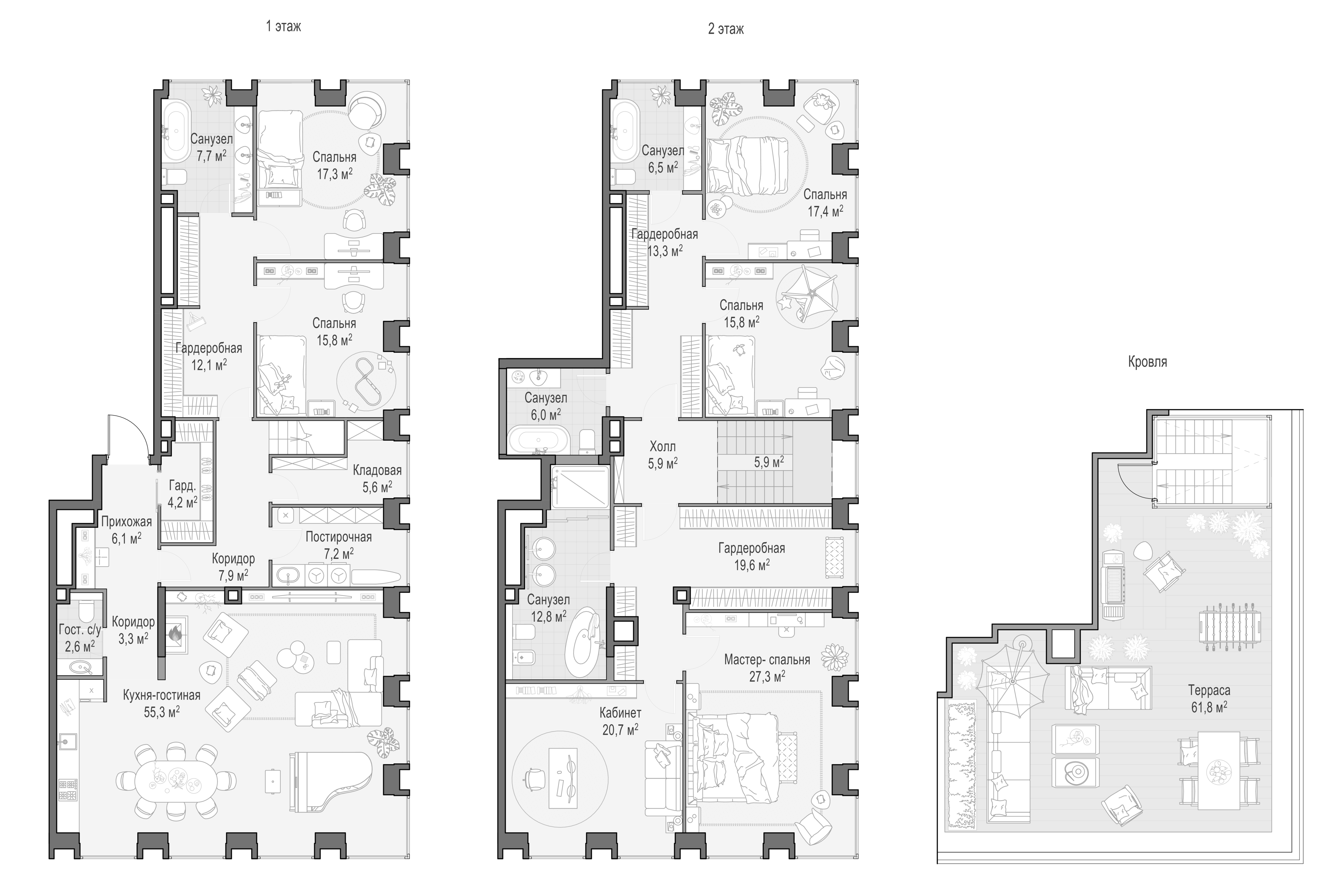 4+ комнаты, 279.76 м², 22/23 этаж, ЖК «Квартал Life Time»
