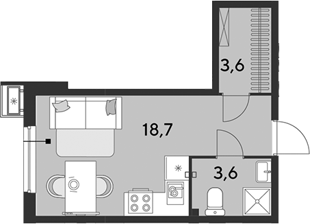 Студия квартира, 25.9 м² в ЖК Парк Победы — фото 2