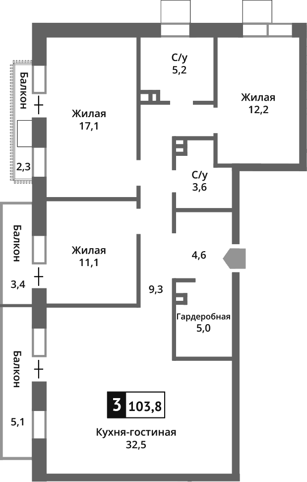 4-комн. Отрада на реке