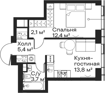 2-комн. Сити Бэй