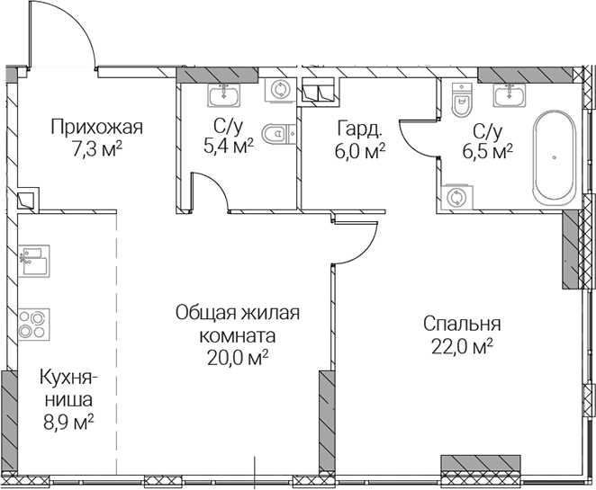 2-комн. СЕЗАР СИЛИКА