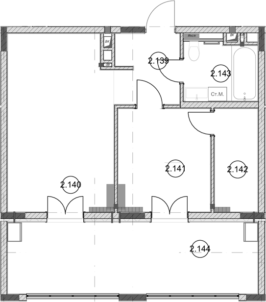 1-комн. квартира, 43.2 м² в ЖК Эден Ривьера — фото 2