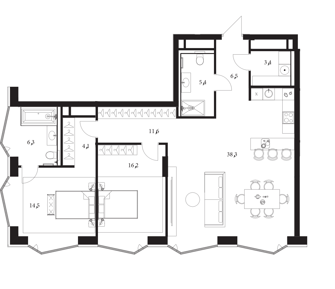 3-комн. A. Residence