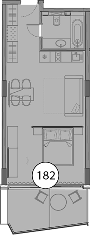 Студия, 51.4 м², 7/9 этаж, ЖК «Гостиничный комплекс Поляна Пик»