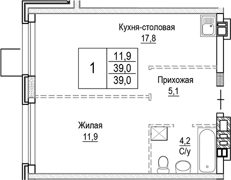 2-комн. Лесная Отрада