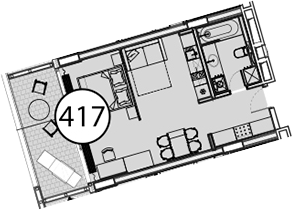 Студия, 54.9 м², 6/9 этаж, ЖК «Гостиничный комплекс Поляна Пик»