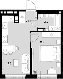 Продается 1-комн. квартира, 33.2 м²