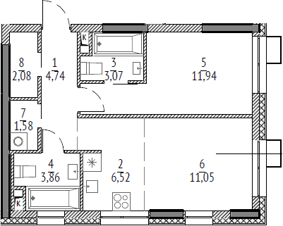 2-комн. N'ICE LOFT