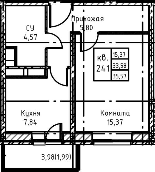 1-комн. Высокий Берег