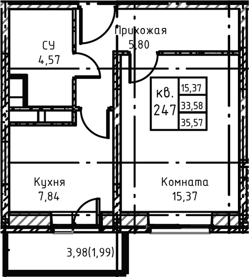 1-комн. Высокий Берег