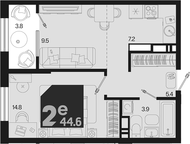2-комн. квартира, 40.8 м² в ЖК Первое место — фото 2