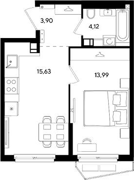 Продается 2-комн. квартира, 37.64 м²