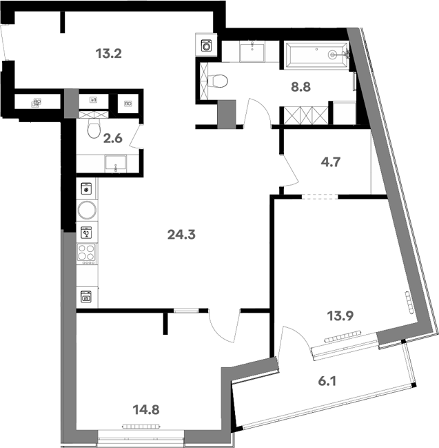 Студия, 84.17 м², 15/20 этаж, ЖК «RIVER HOUSE Щелково»