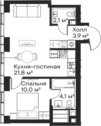 2-комн. Сити Бэй