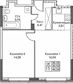2-комн. ЭВОПАРК Сокольники