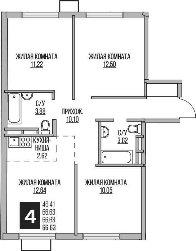4-комн. Гранель Аникеевский