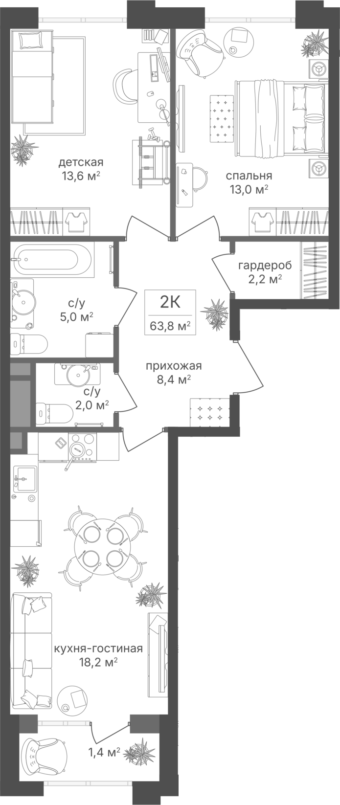 2-комн. Михалковский