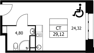 Студия, 29.12 м², 17/21 этаж, ЖК «Волковская 67»