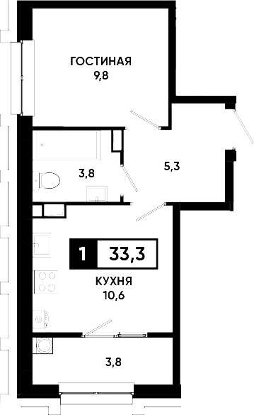 1-комн. Основа. ГК ЮгСтройИнвест. Ставропольский край