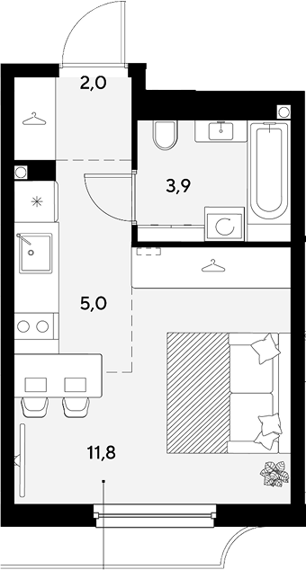 Продается 1-комн. квартира, 22.7 м²