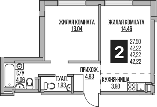 2-комн. Гранель Аникеевский