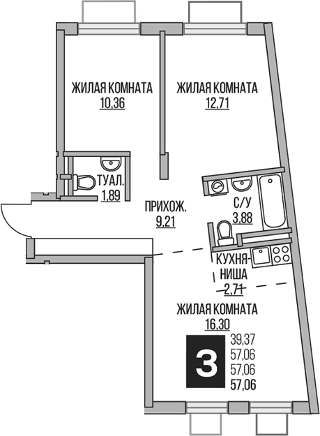 3-комн. Гранель Аникеевский