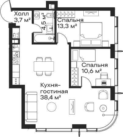 3-комн. Сити Бэй