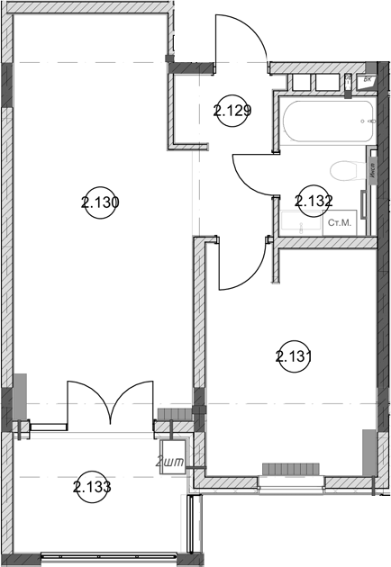 1-комн. квартира, 41.7 м² в ЖК Эден Ривьера — фото 2