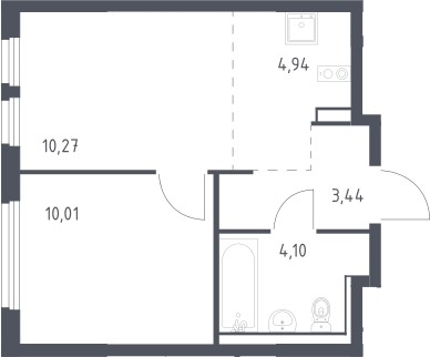 2-комн., 32.8 м², 17/17 этаж, ЖК «Пригород Лесное»