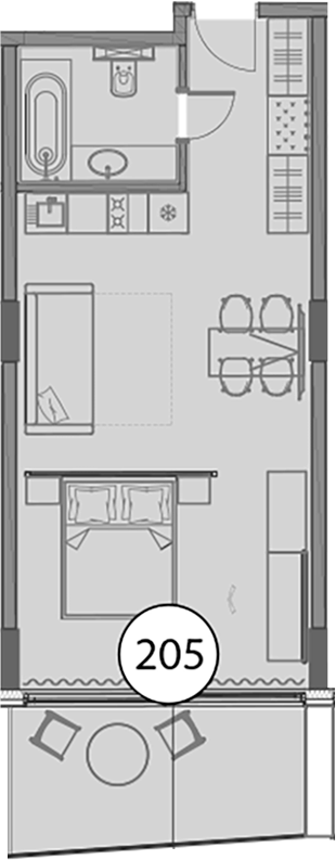Студия, 51.9 м², 9/9 этаж, ЖК «Гостиничный комплекс Поляна Пик»