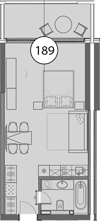 Студия, 48.7 м², 8/9 этаж, ЖК «Гостиничный комплекс Поляна Пик»