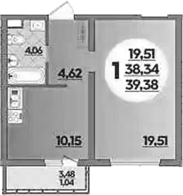 1-комн. квартира, 38.34 м² в ЖК Предгорье Лаго-Наки — фото 2