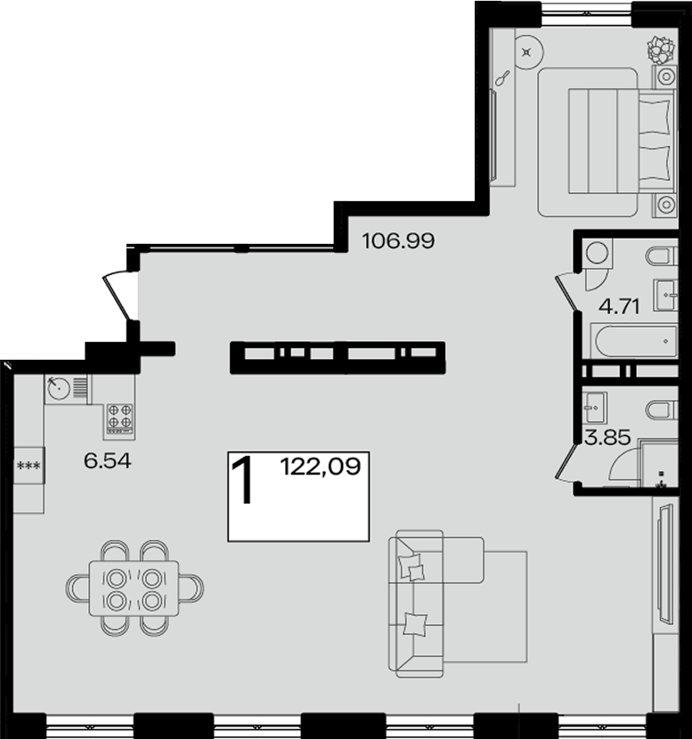 Квартира квартира, 120.96 м² в ЖК Патрики — фото 2