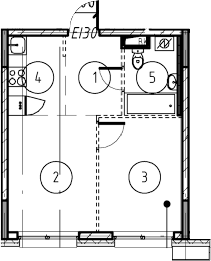 1-комн., 32.6 м², 10/17 этаж, ЖК «Форевиль»