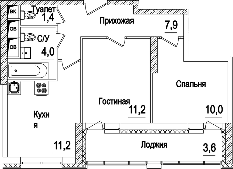 2-комн. Рассказово