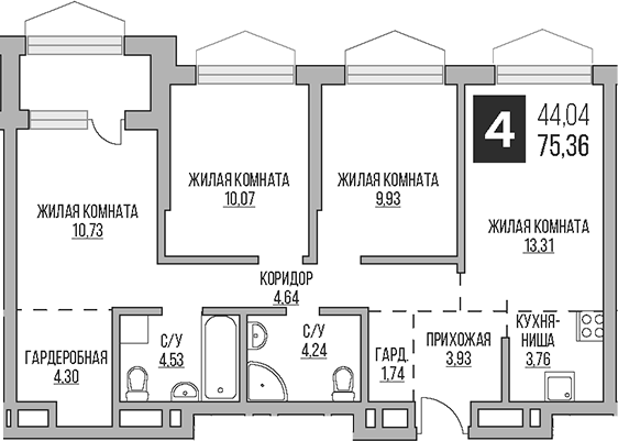 4-комн. Гранель Коломенское