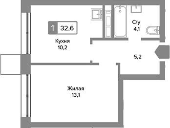 1-комн. Сити квартал Отрада