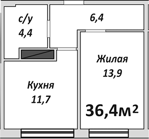 Продается 1-комн. квартира, 36.4 м²